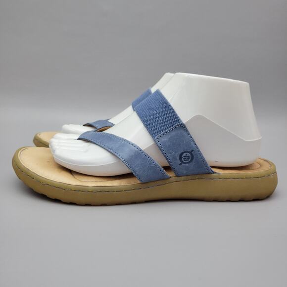 Born Nevis Thong Comfort Sandals Full Grain Blue Leather Slide Women’s Size 10 - Picture 3 of 11
